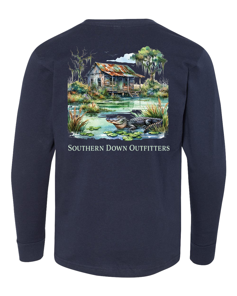 Swamp Shack Youth Southern Down Outfitters Long Sleeve Tee