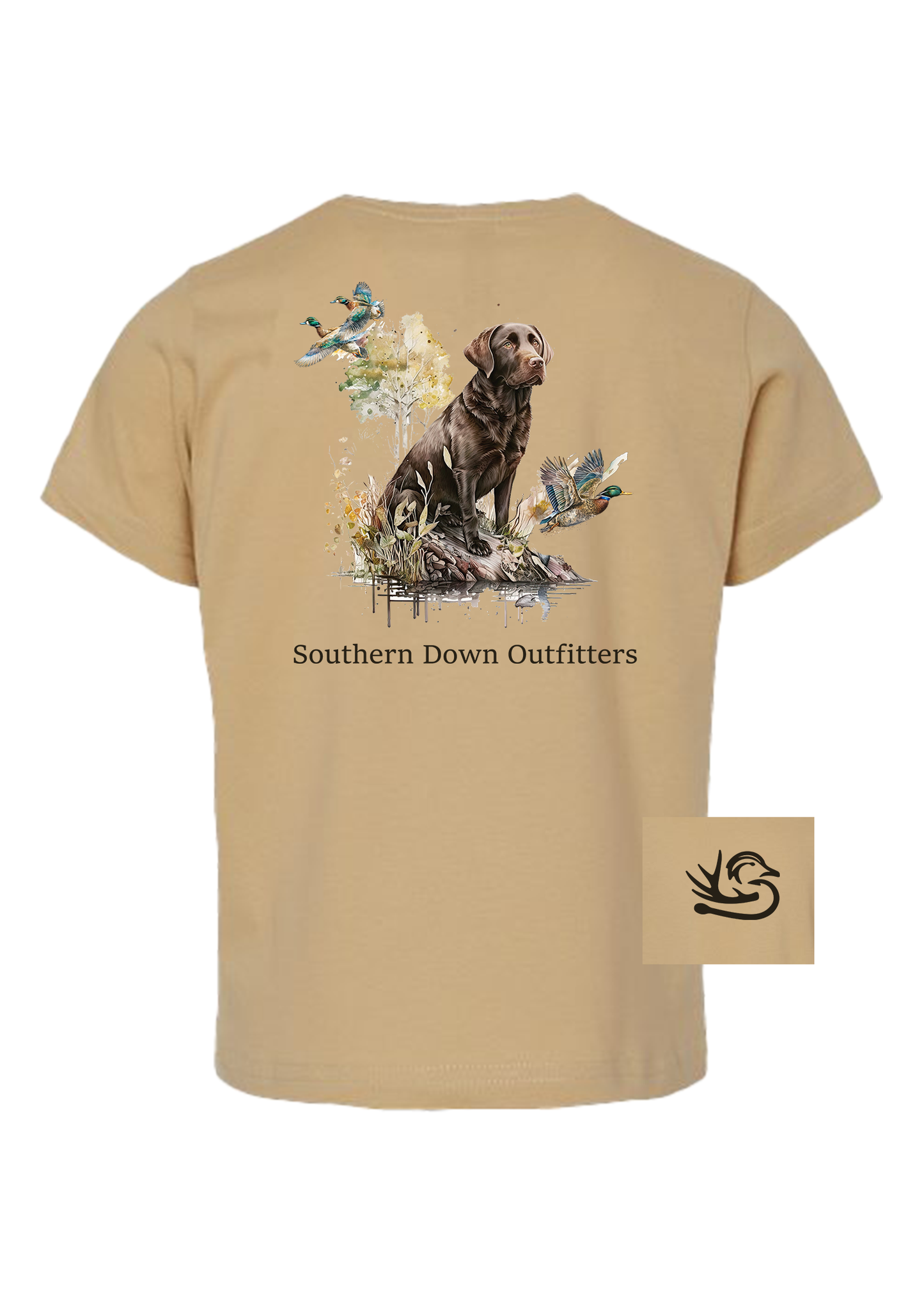 Chocolate Lab Toddler Southern Down Outfitters Short Sleeve Tee