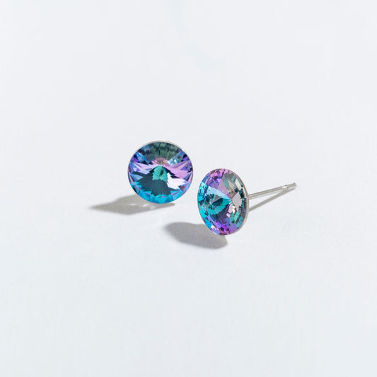 Rivoli Cut Crystal Stud Earrings