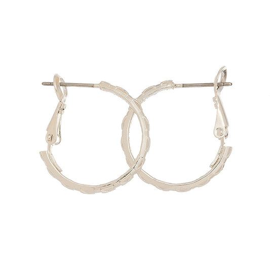 Silver Pattern Hoop Earrings