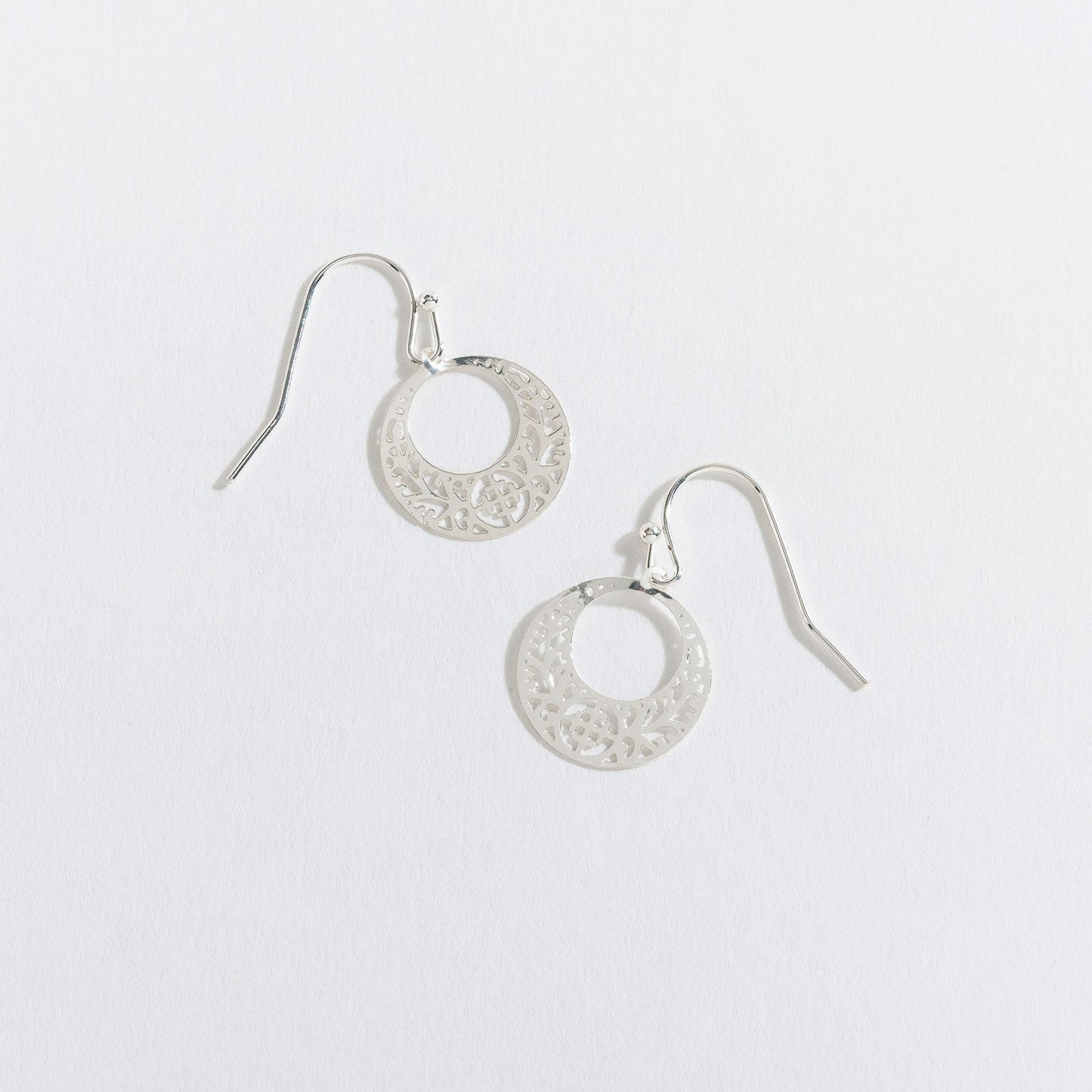 Round Lace Drop Earrings