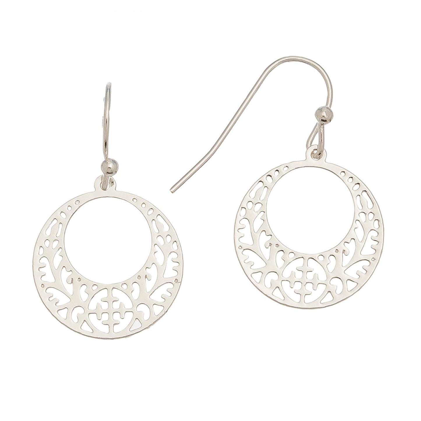 Round Lace Drop Earrings