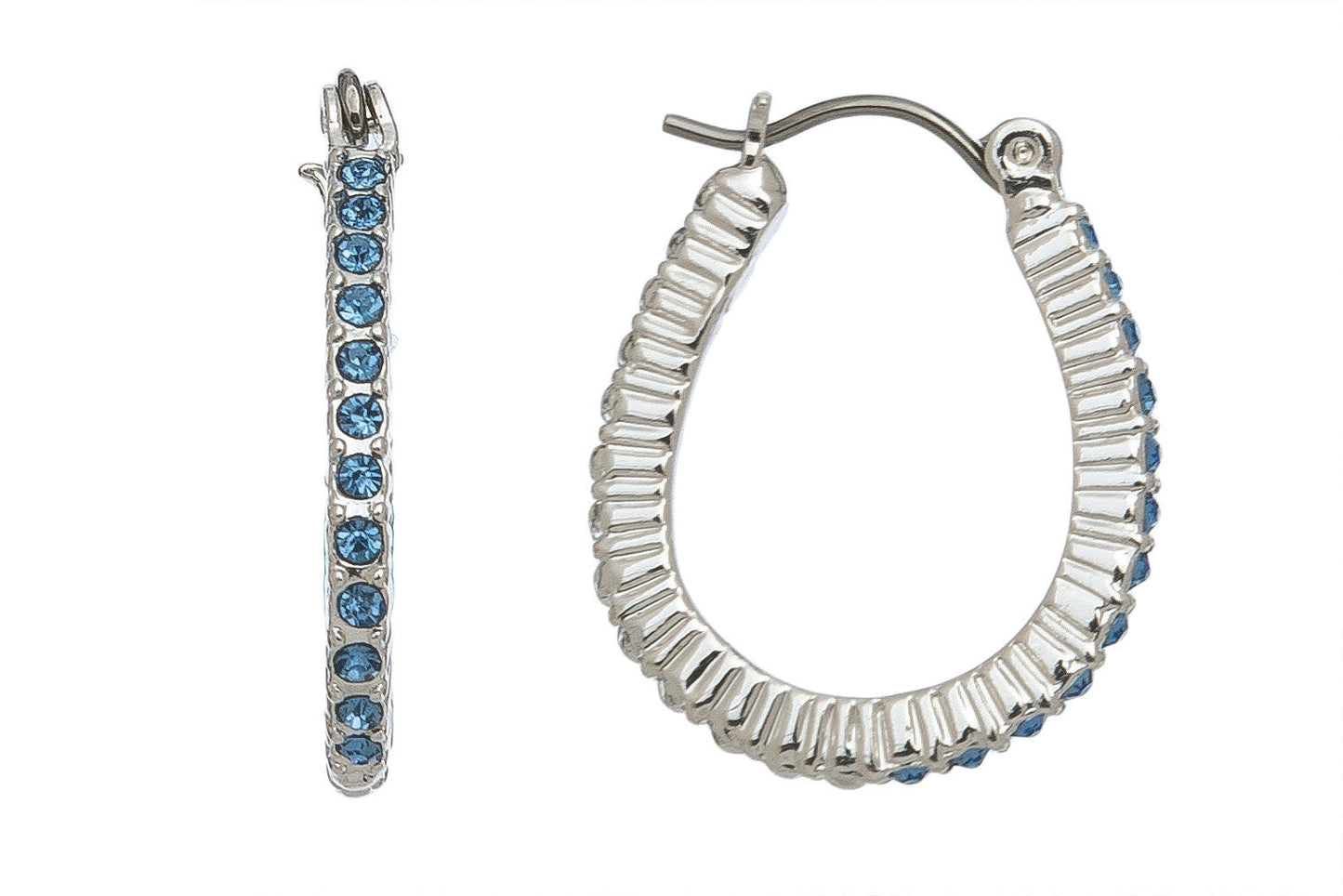 Crystal Stone Hoop Earrings