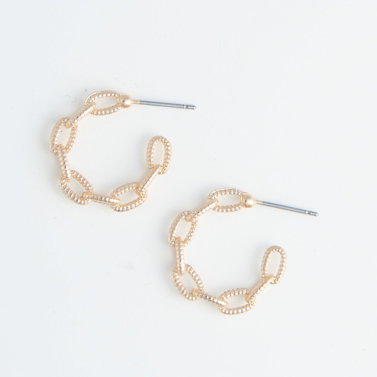 Ear Sense Gold Chain Link Hoop Earrings