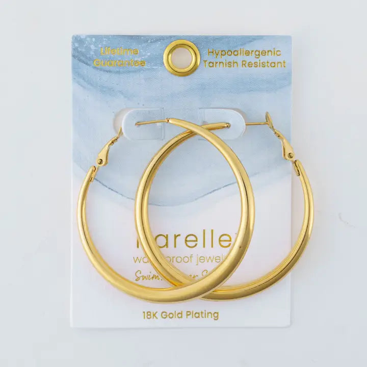 Vintage Chunky Pin Catch Hoop Earrings Narelle Waterproof Jewelry