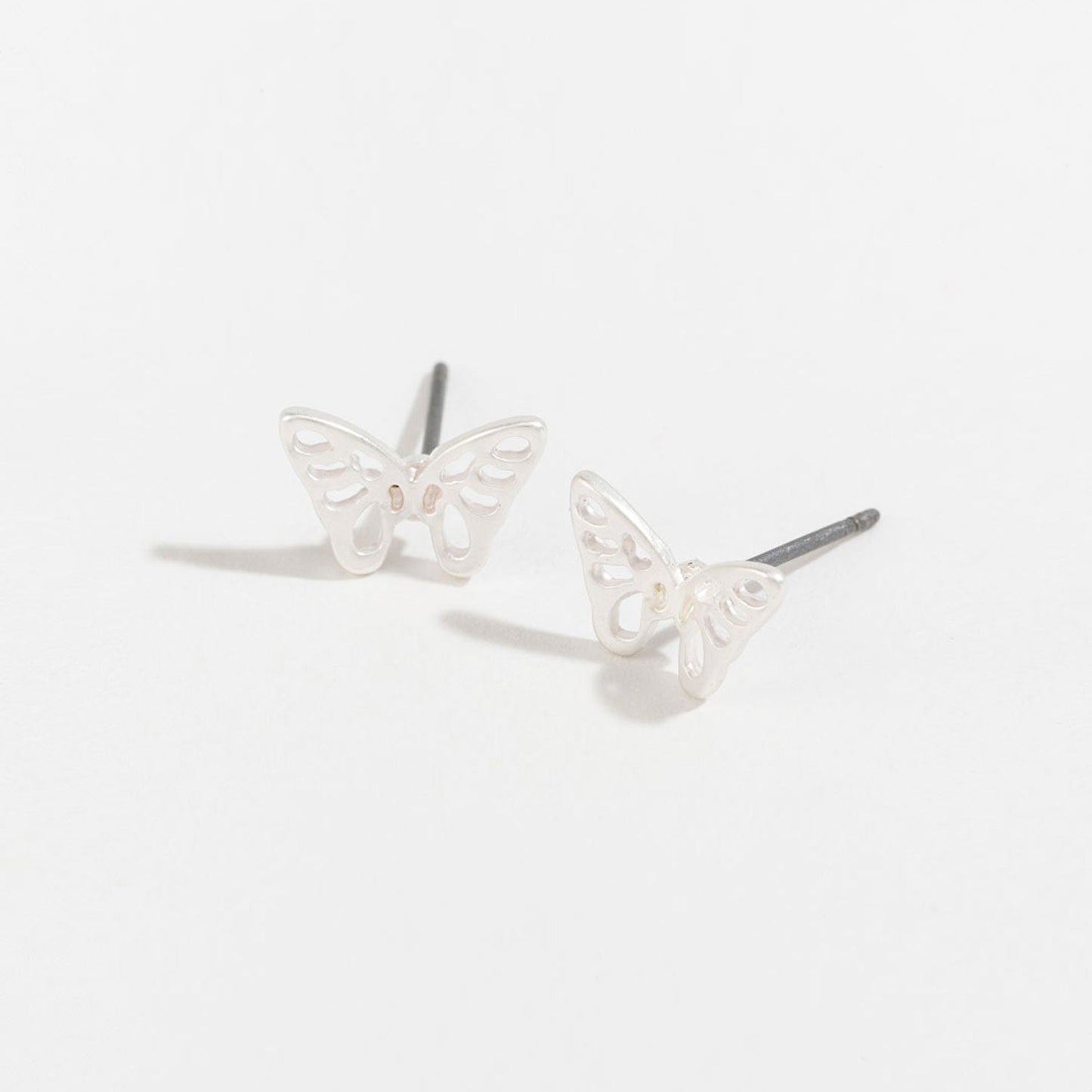 Stud Buds Silver Butterfly Stud Earrings