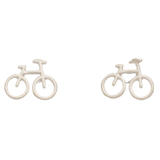 Stud Buds Silver Bicycle Stud Earrings