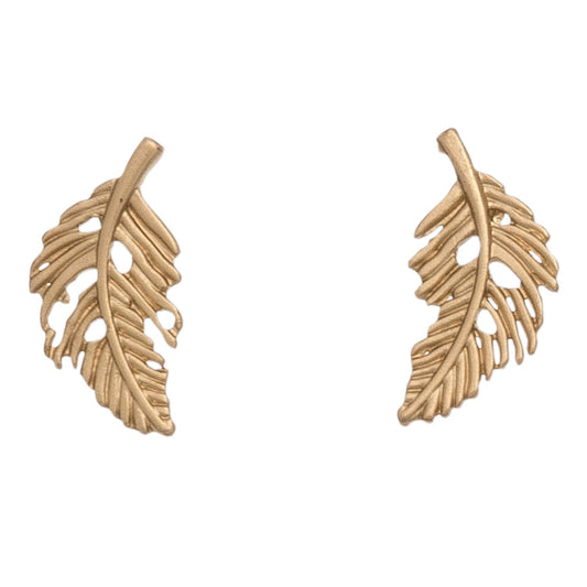 Stud Buds Gold Feather Stud Earrings