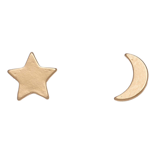 Stud Buds Gold Moon/Star Stud Earrings