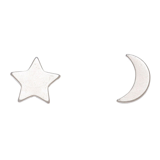 Stud Buds Silver Moon/Star Stud Earrings