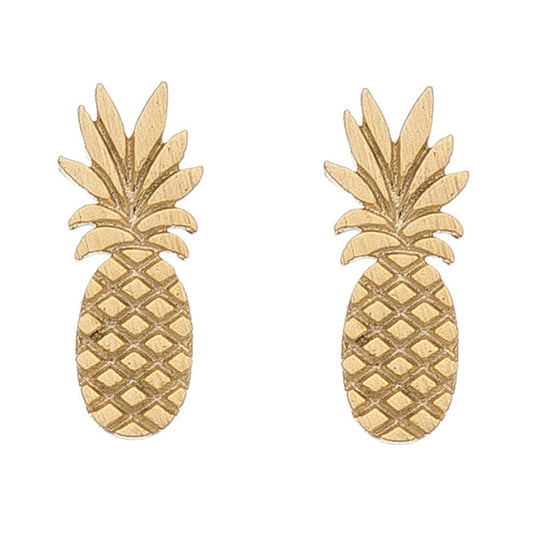 Stud Buds Gold Pineapple Stud Earrings