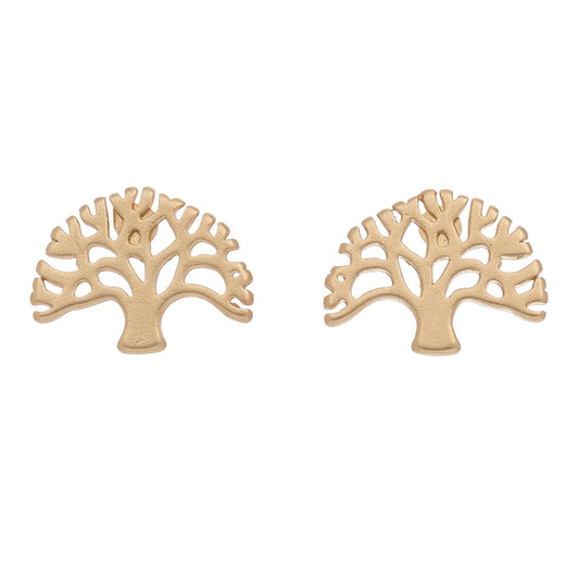 Tree Gold Stud Buds Earrings
