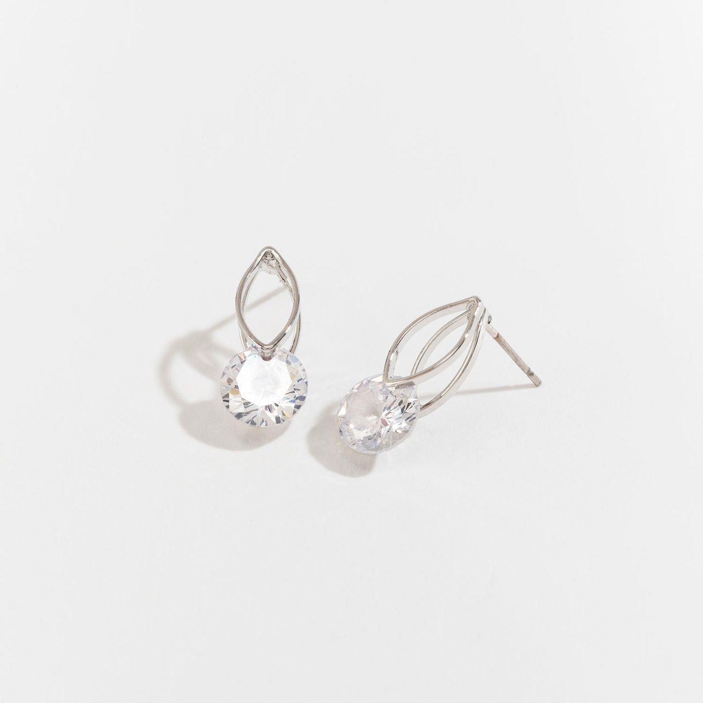 Dazzler Cubic Zirconia Oval Frame Stud Earrings