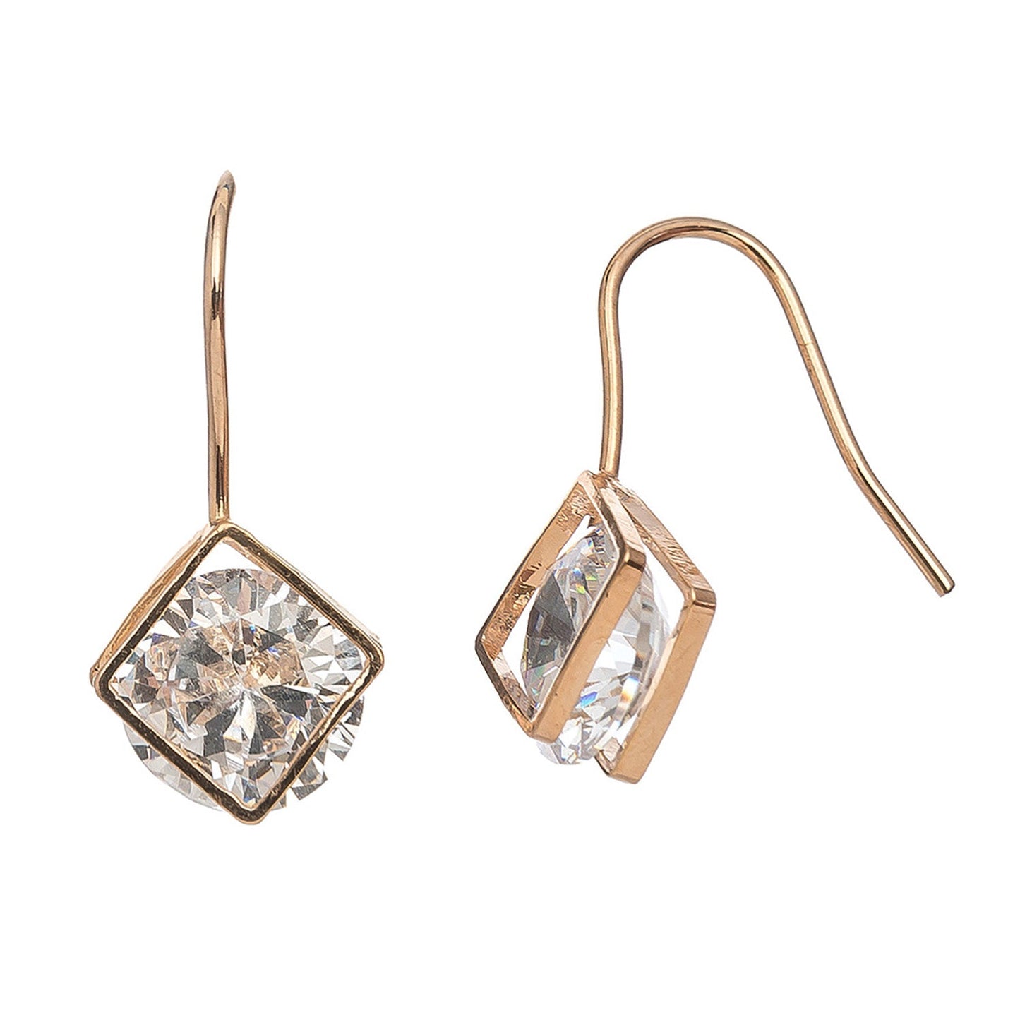 Dazzler Cubic Zirconia Diamond Drop Earrings