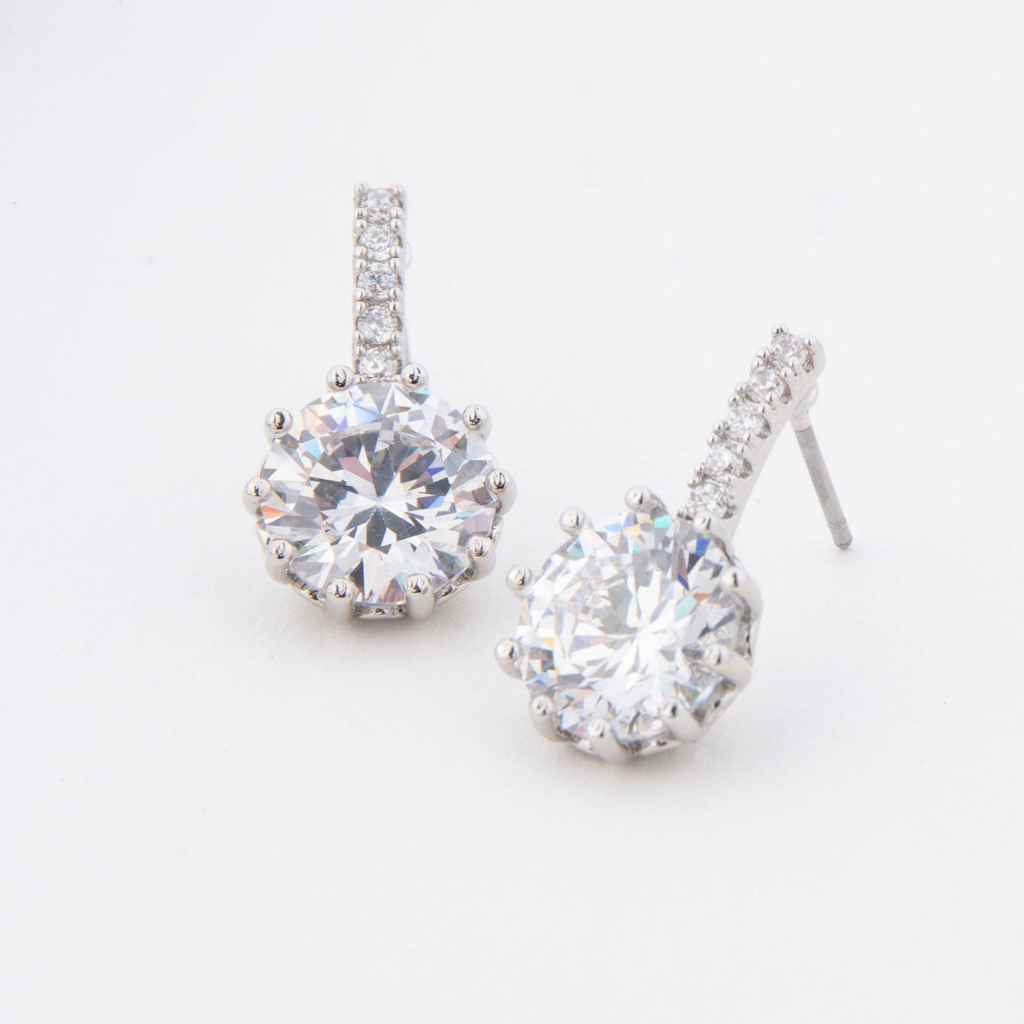Dazzler Pave Bar Cubic Zirconia Drop Earrings