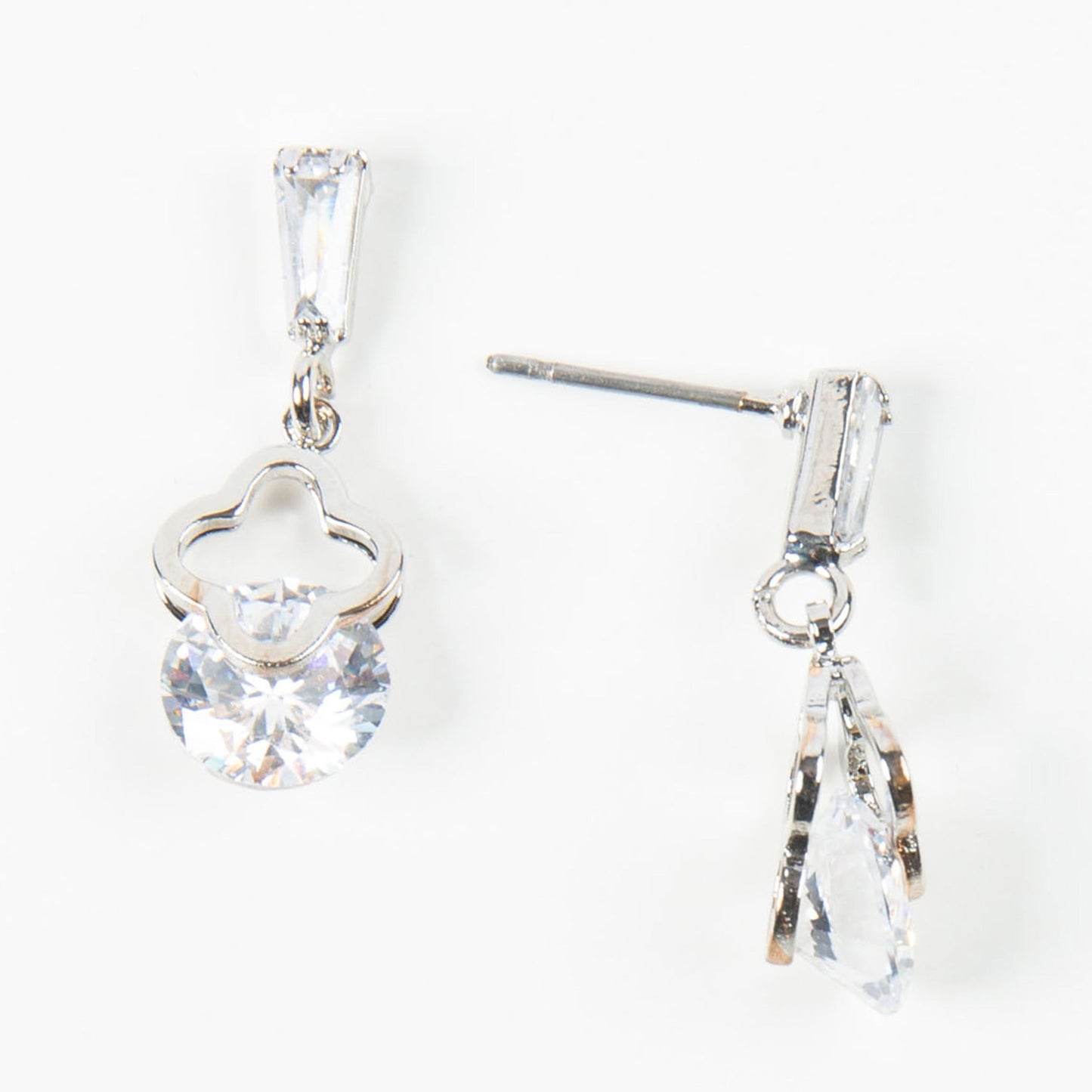Dazzler Flower Cubic Zirconia Drop Earrings