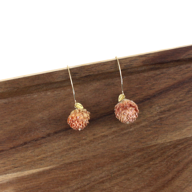 Hand Pressed Flower Brass Earrings