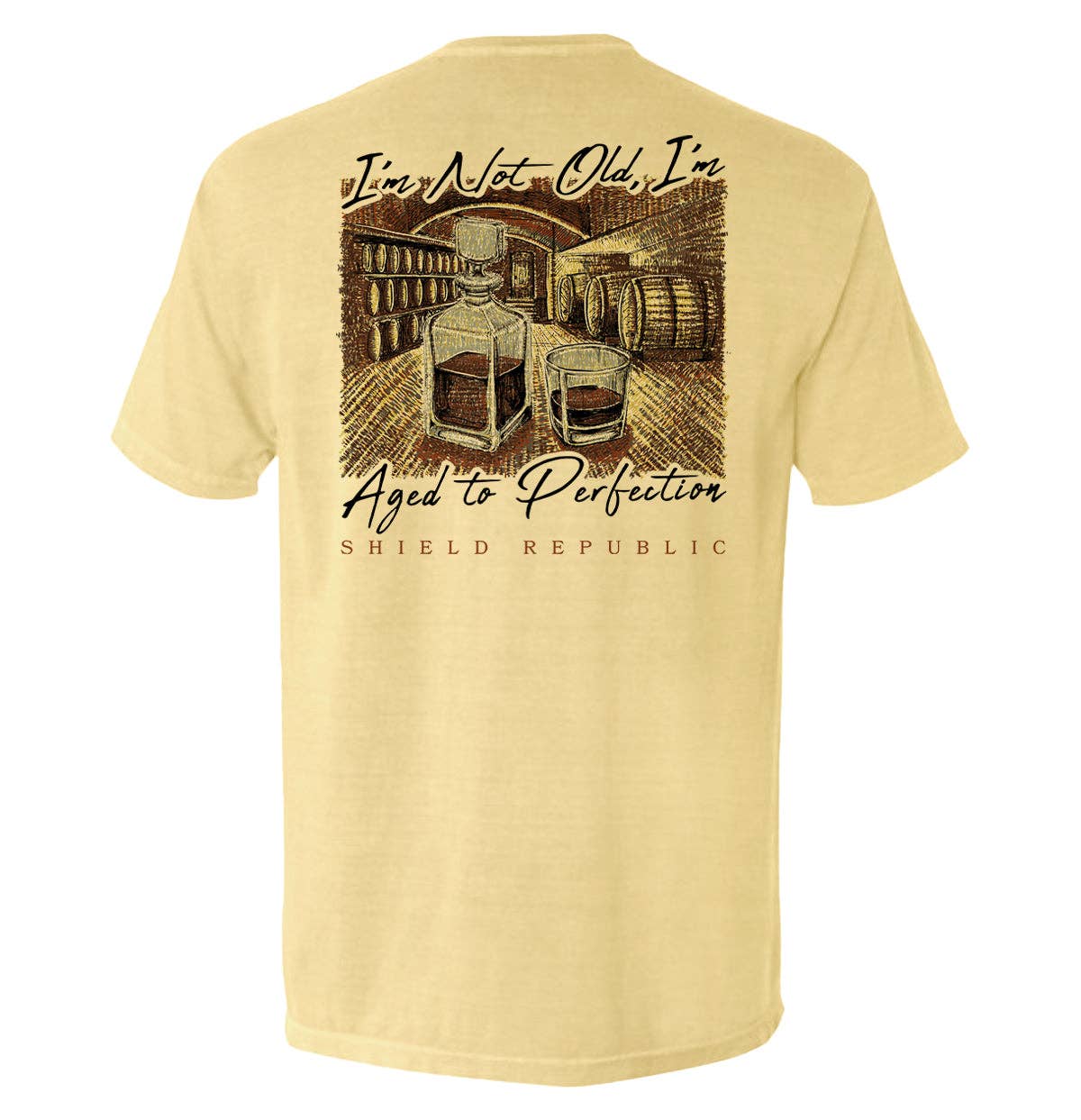 Shield Republic - I'm Not Old, I'm Aged to Perfection Butter Men's T-Shirt