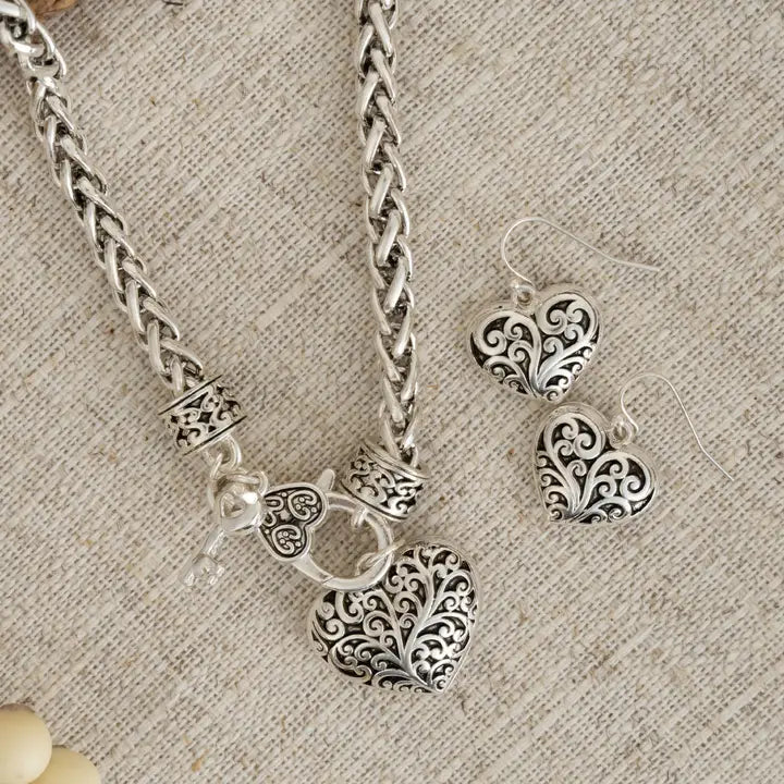 Miah Inspirational Charm Pendant Necklace & Earring Set by Howard's