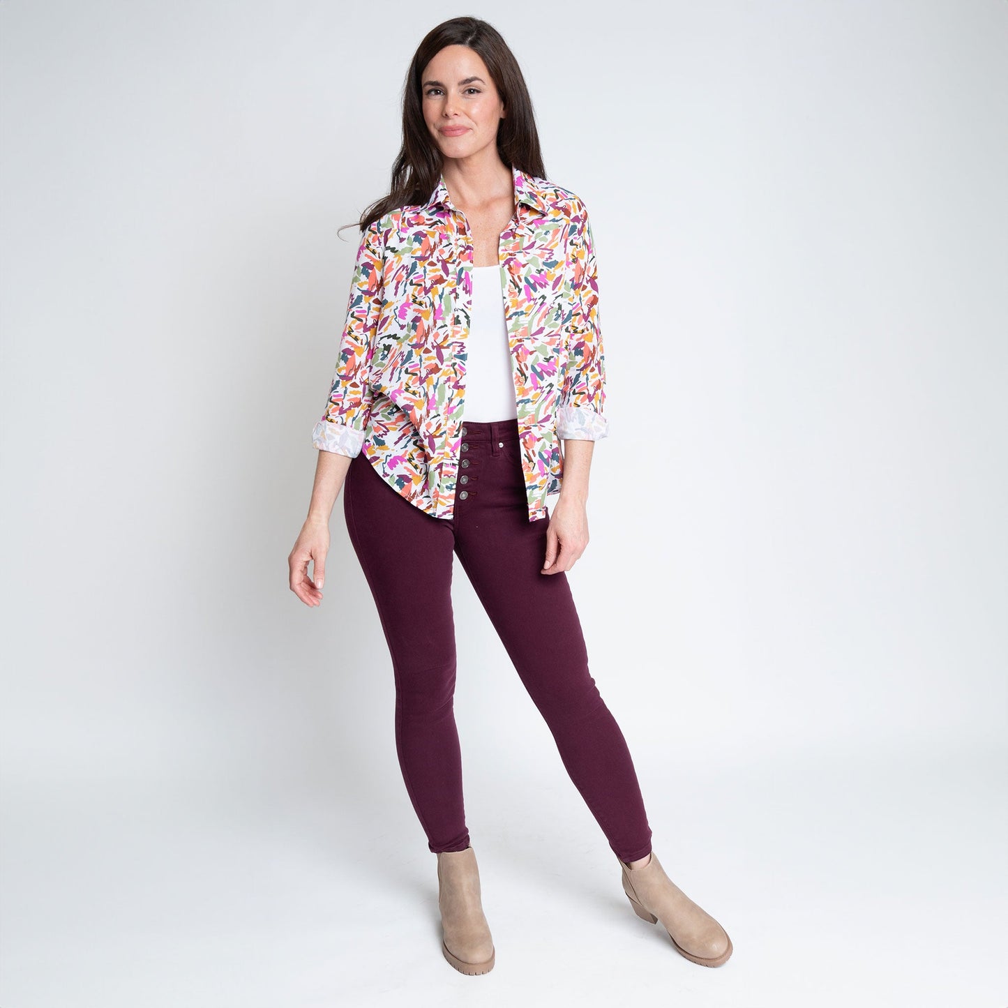 Alexa Long Sleeve Button Up Top