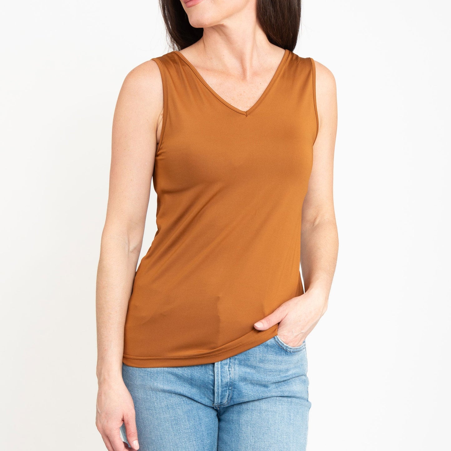 Audrey Reversible Scoop Neck and V-Neck Stretch Tank Top