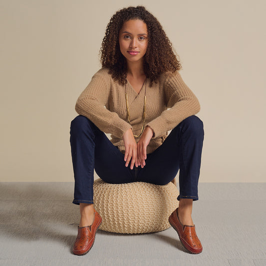 Libora Camel Leather Loafer by L'Artiste