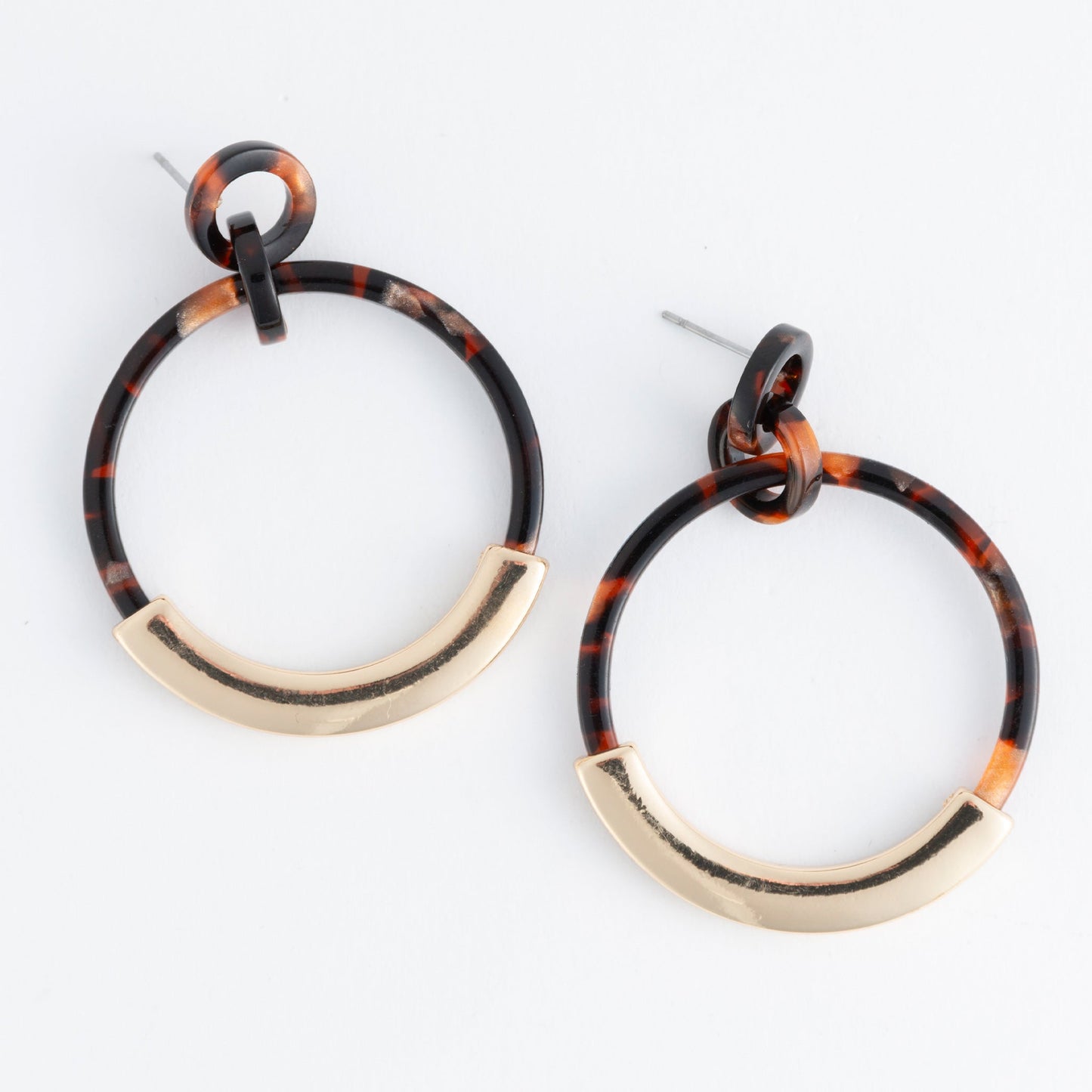 Sloane Tortoiseshell Post Bar Acrylic Hoop Earring