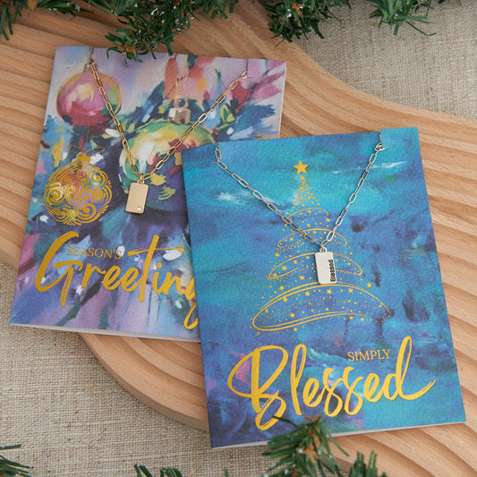 Amira Simply Blessed Greeting Card with Pendant Necklace