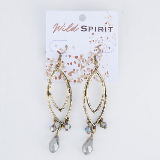 Wild Spirit Western Gold Double Oval Drop Earrings