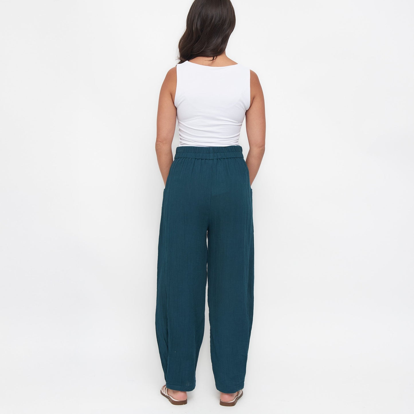 Jasmine Patch Pocket Cotton Gauze Tapered Pants