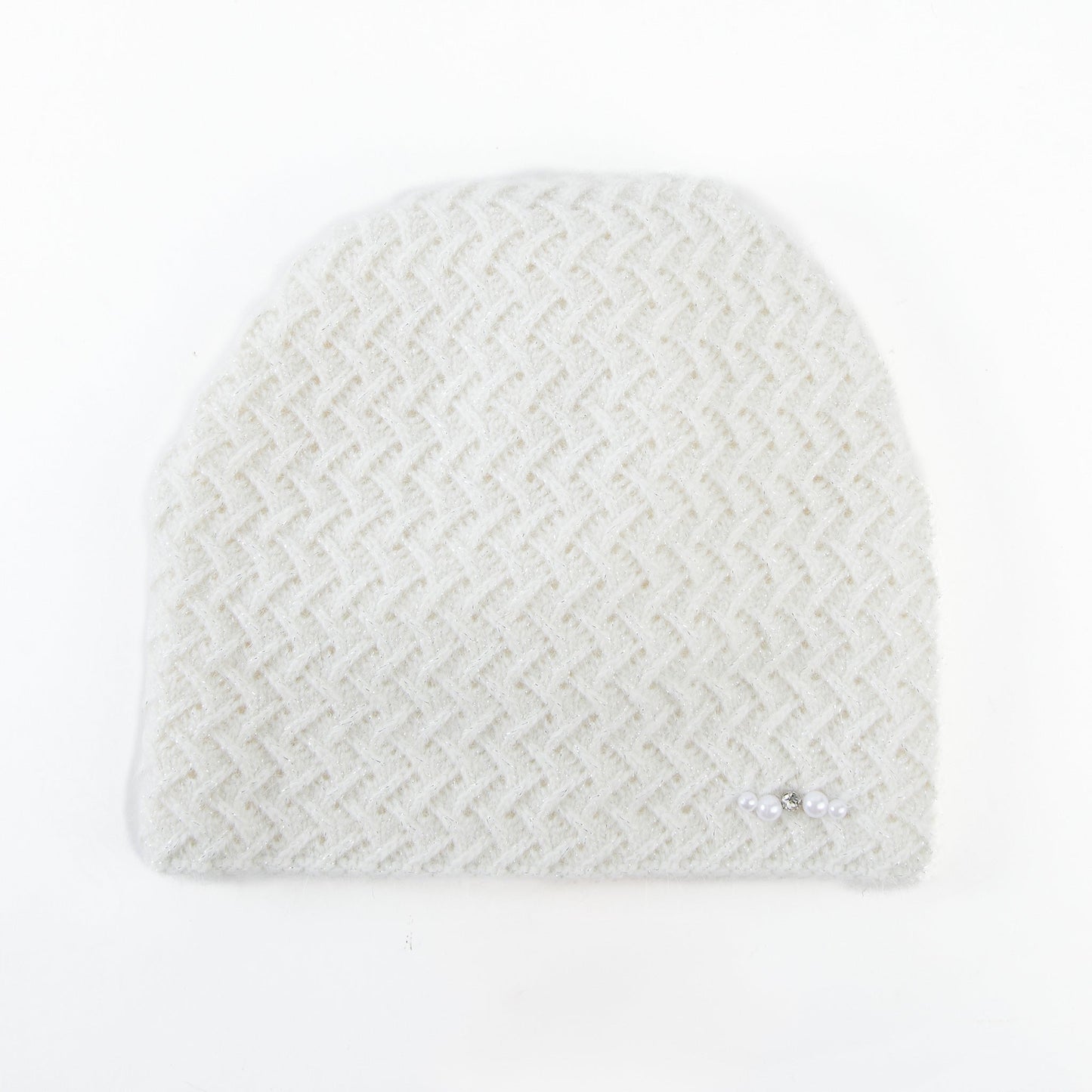 Andi Wool Blend Herringbone Winter Beanie Hat