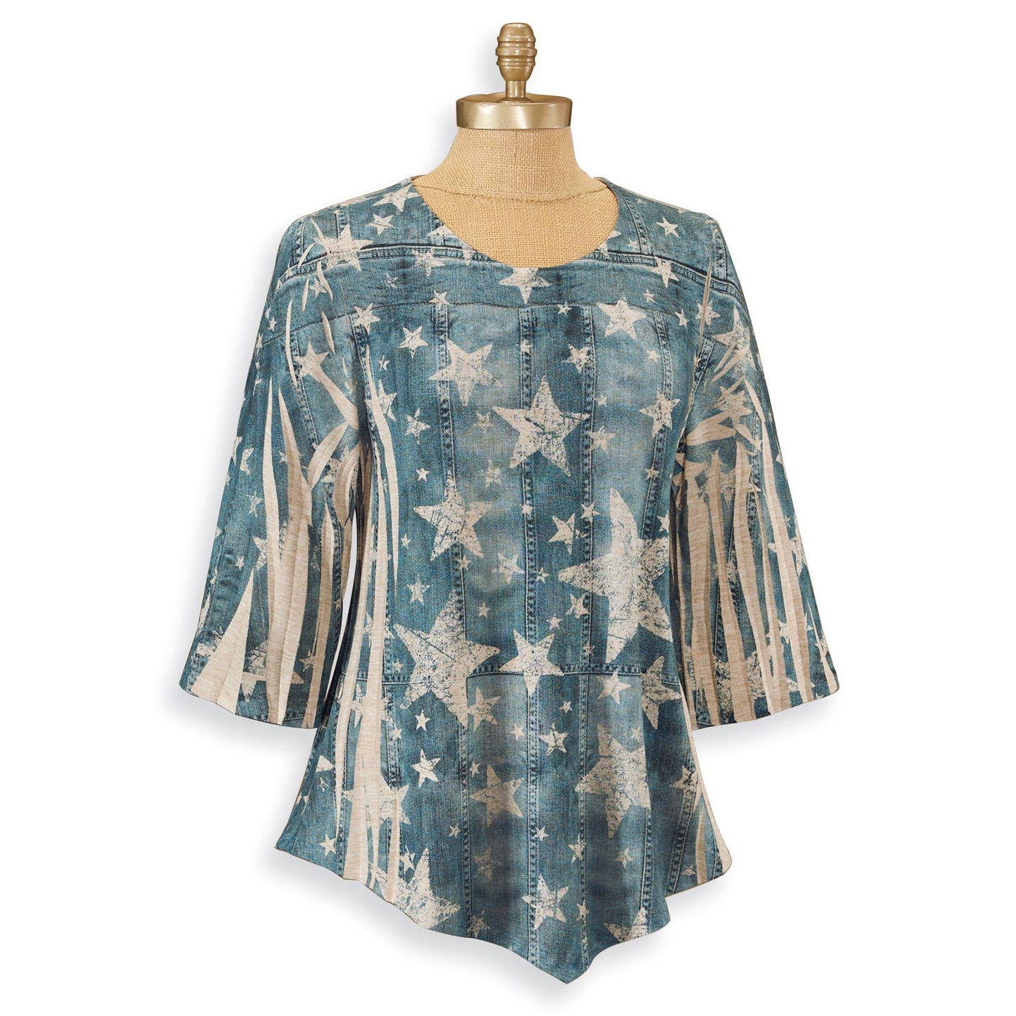 Denim Star Print Top