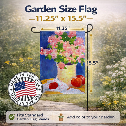 Pink Flowers Garden Flag – Decorative Outdoor Yard Flag