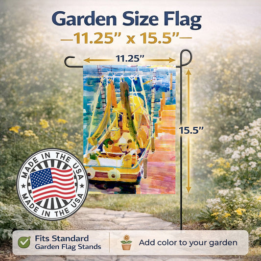 Shrimp Boats Garden Flag – Decorative Outdoor Yard Flag