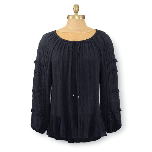 Ruffle Fringe Woven Blouse