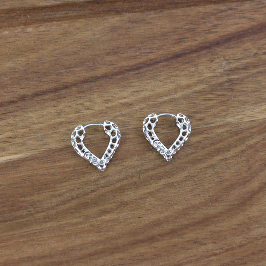 Open Heart Hoop Earrings