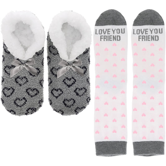 Love You Friend - Slipper & Sock Gift Set