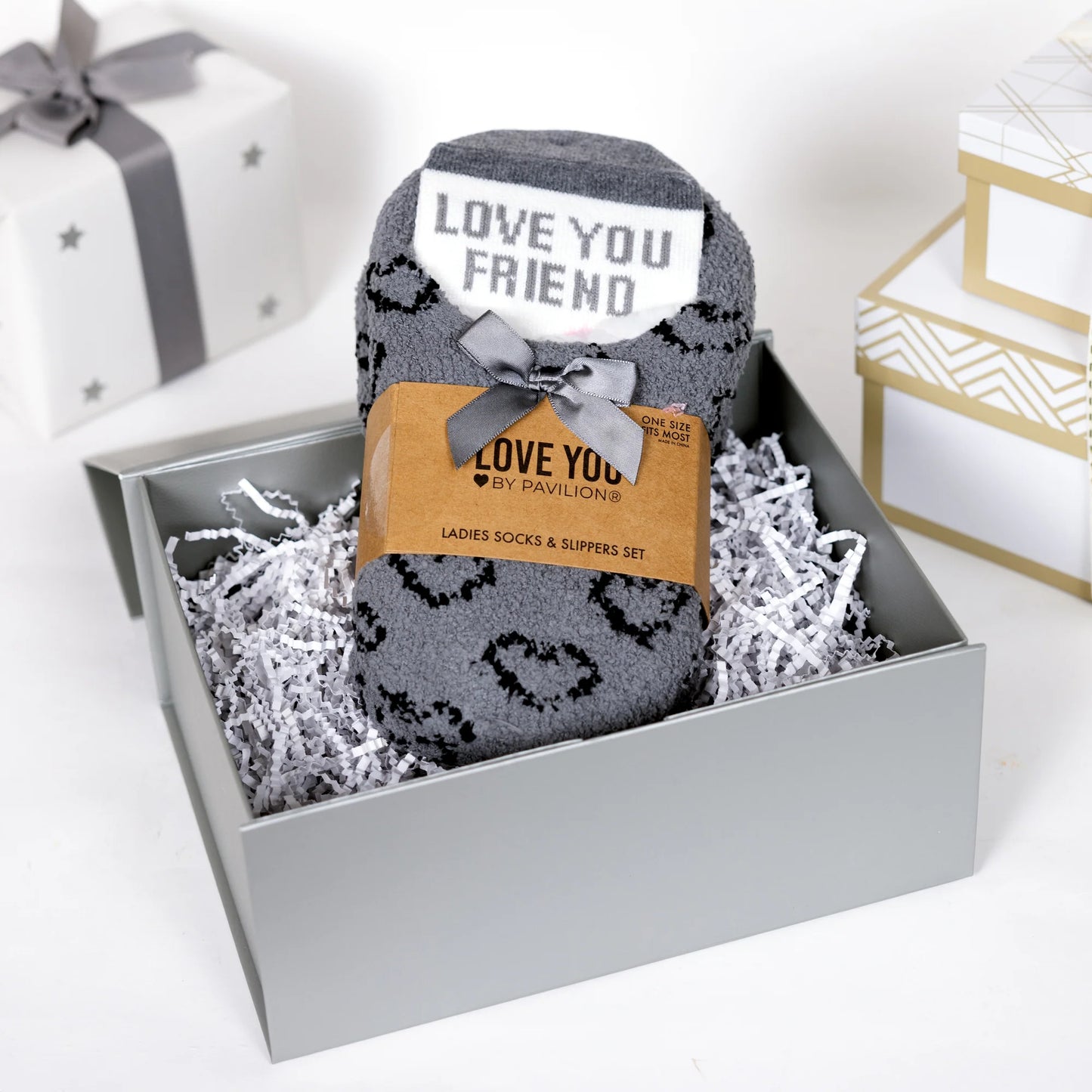 Love You Friend - Slipper & Sock Gift Set
