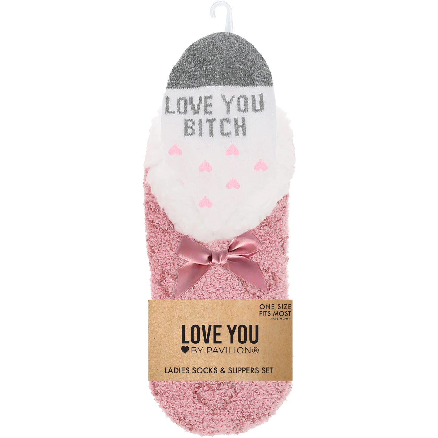 Love You Bitch - Slipper & Sock Gift Set