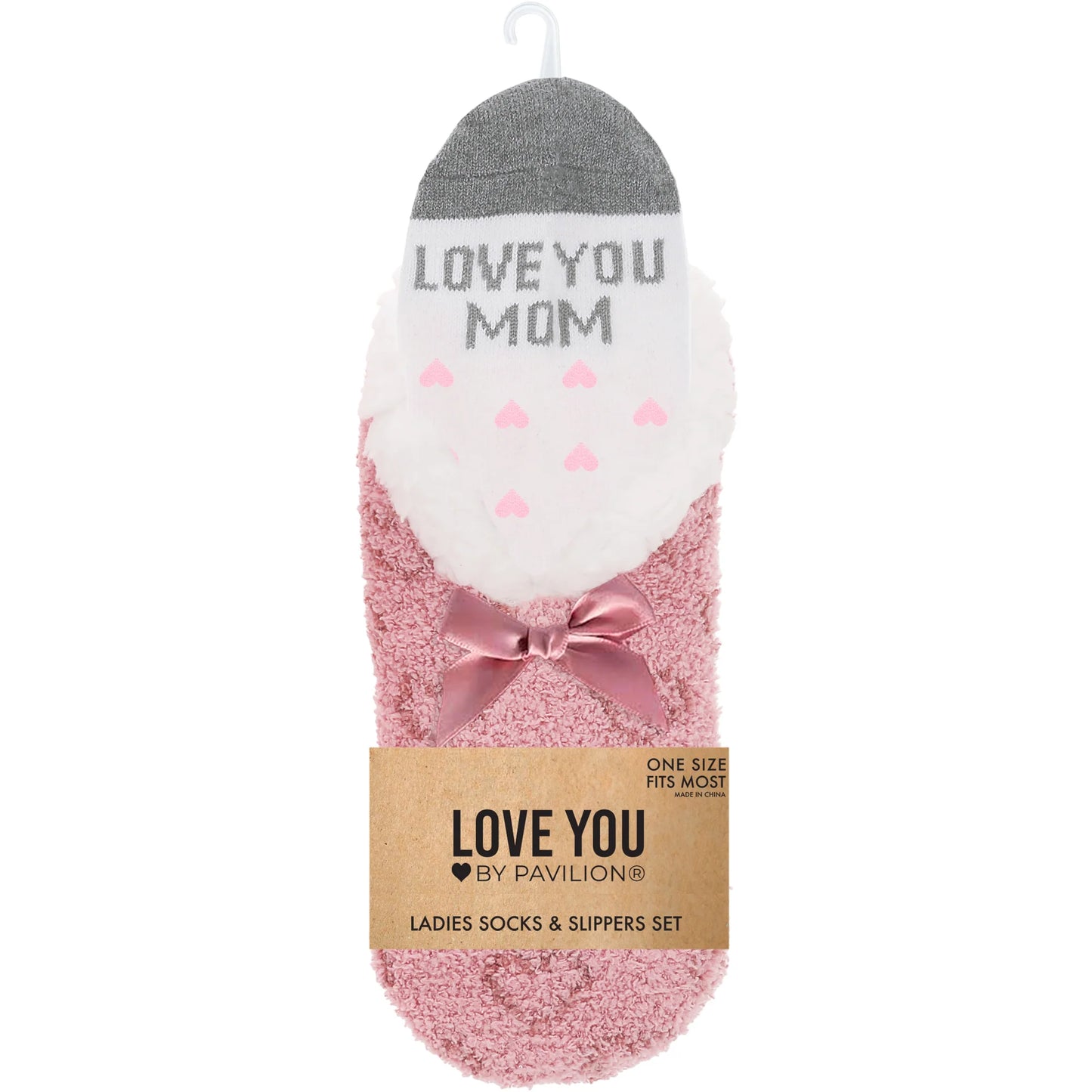 Love You Mom - Slipper & Sock Gift Set
