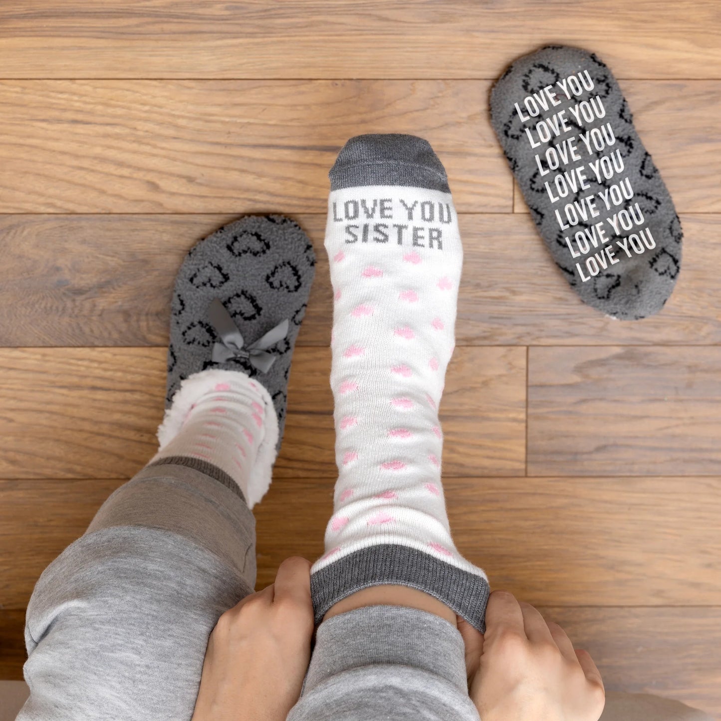 Love You Sister - Slipper & Sock Gift Set