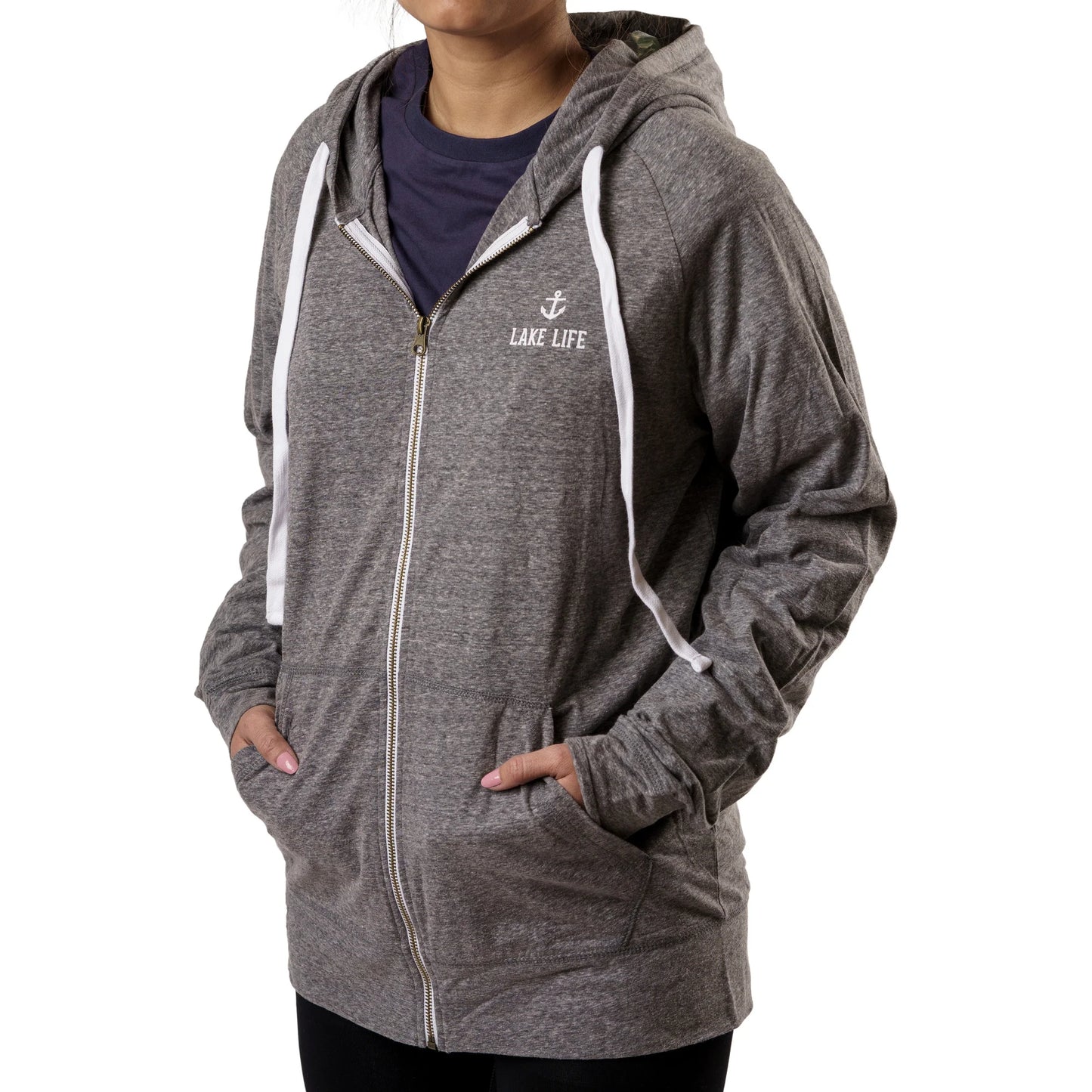 Lake Life Heather Gray Unisex Hooded Sweatshirt