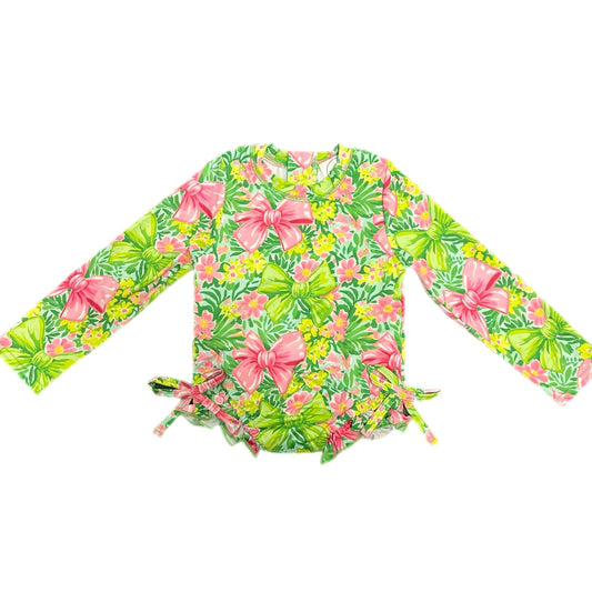 Tropical bows rash guard Swimsuit