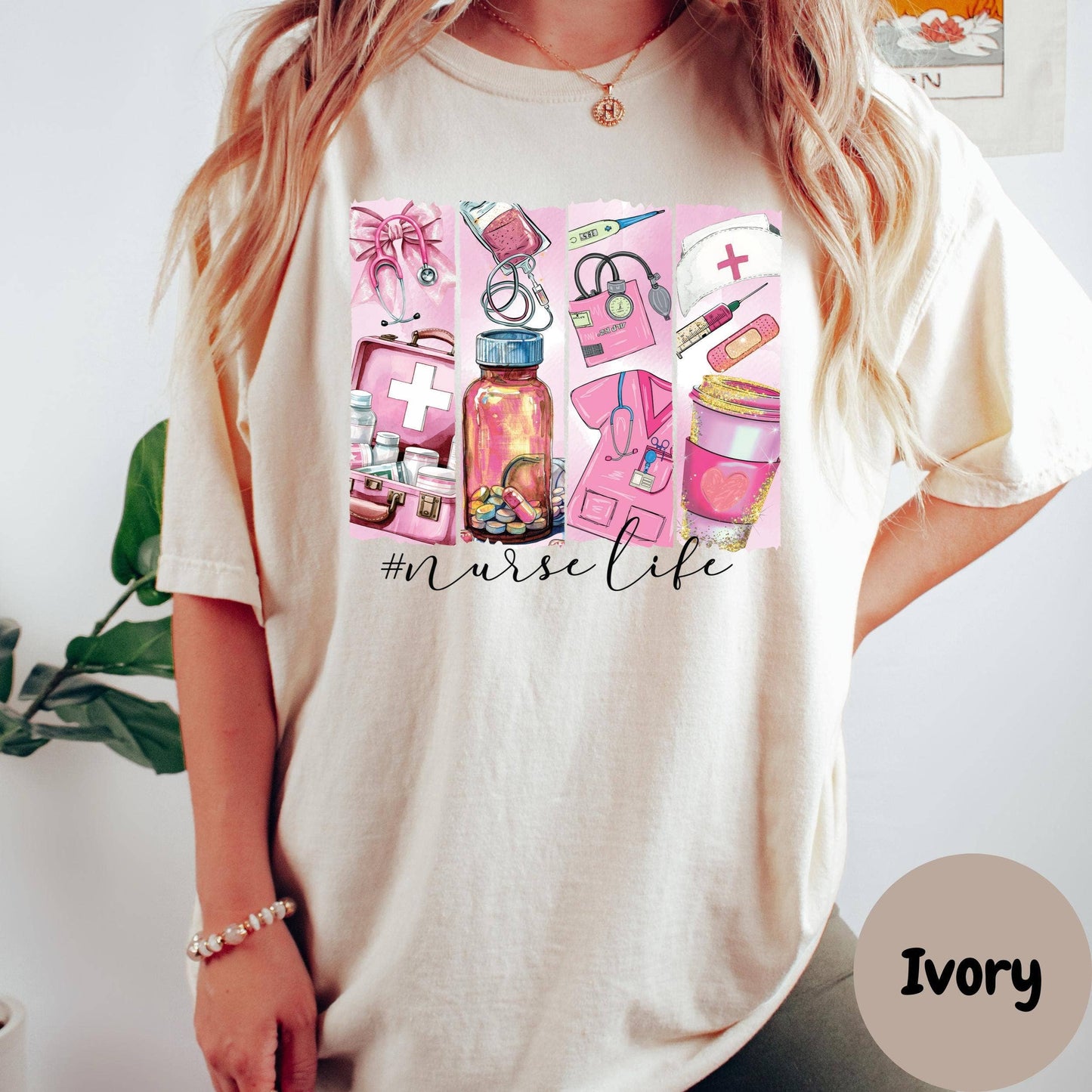 Nurse Life Shirt, Cute Nurse Tee, Comfort ColorsĀ® Nursing Shirt, Medical Worker Gift, RN Shirt, Nurse Appreciation Gift