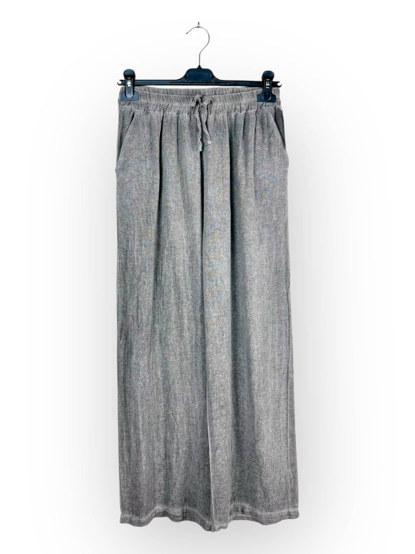 PLAIN LINEN AND COTTON PANTS Made in Italy