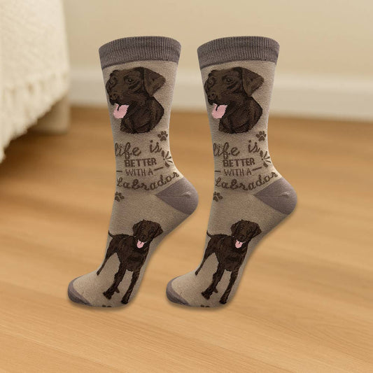 Chocolate Labrador Dog Socks - Fun Novelty Socks - Unisex