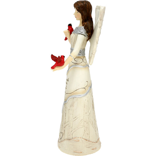 Cardinals Appear 7.5" Angel with Cardinals Figurine
