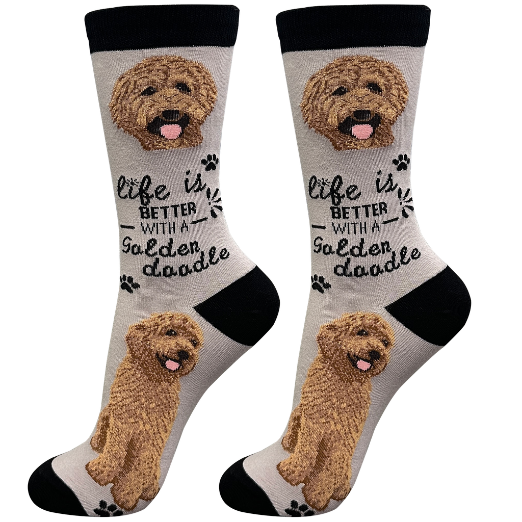 Life Is Better with a Goldendoodle Red Socks