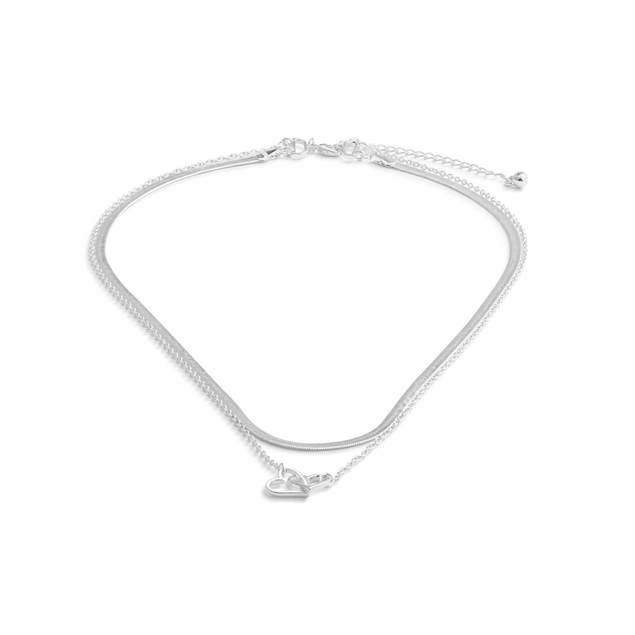 Layered Heart Silver Necklace Loving Memories The stories smiles & closeness shared will always live on in our hearts 18in by Demdaco