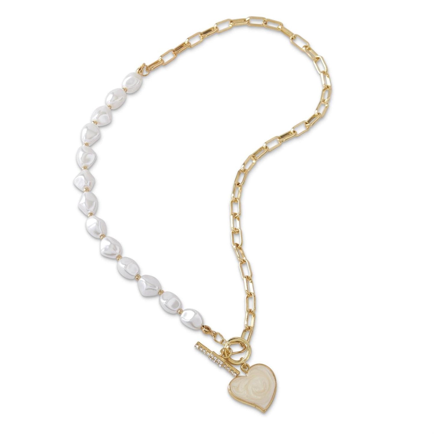 Pearl Necklace with Heart